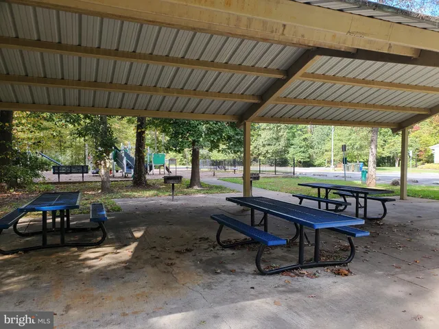 a view of a park with slide
