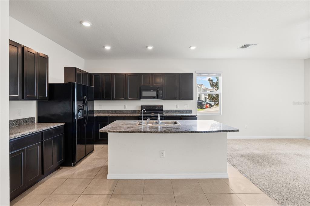 8502 Falling Blue Place Riverview, FL 33578 - Photo 6 of 32 a kitchen with stainless steel appliances granite countertop a sink and a refrigerator