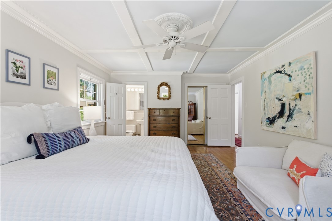 6405 Buckhill Road Richmond, VA 23225 - Photo 20 of 71 Bedroom featuring a coffered ceiling with a centra