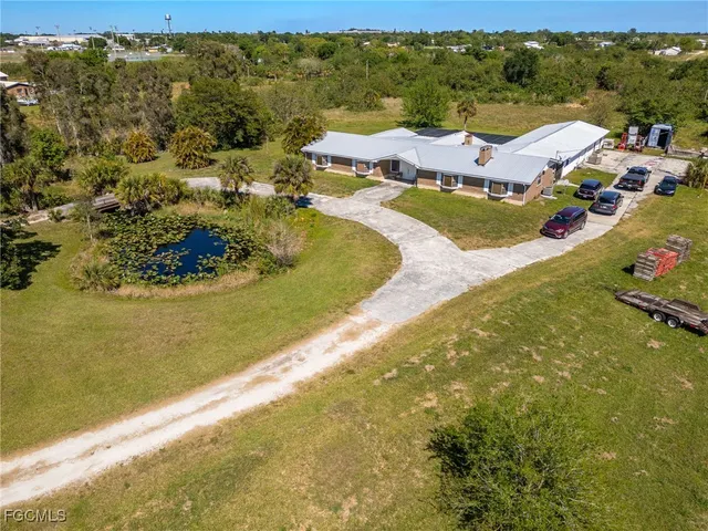 a view of a lake with houses