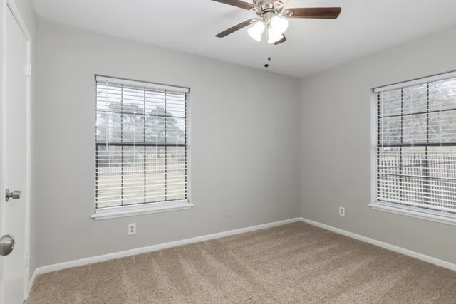 an empty room with a window