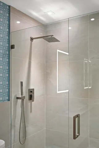 a bathroom with a shower