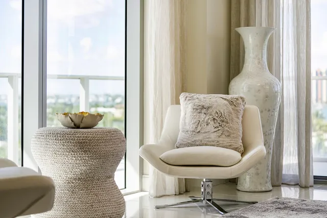 a living room with furniture