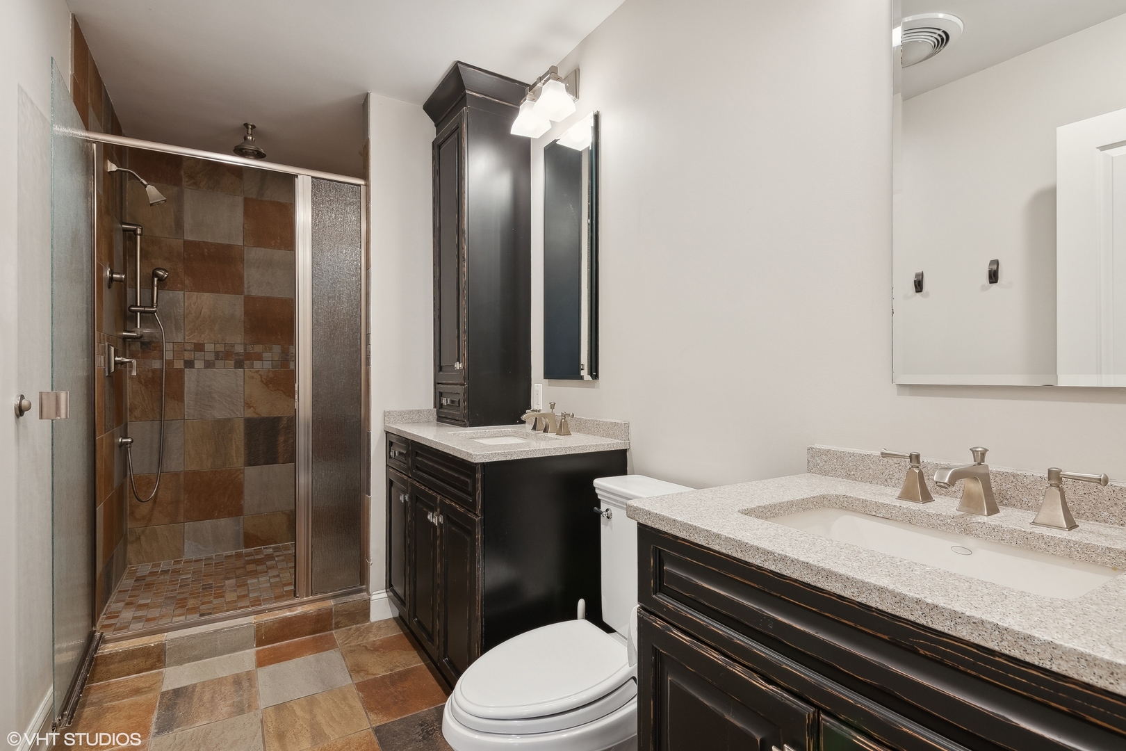 1364 Turvey Road Downers Grove, IL 60515 - Photo 27 of 35 a bathroom with a granite countertop sink toilet and shower