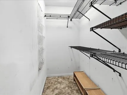 a view of a room with rack on the wall