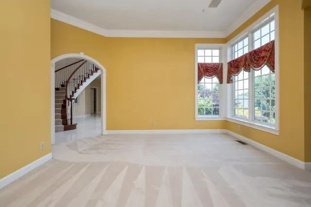 a view of a room with racks on the wall