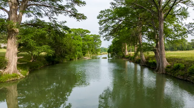 a view of a lake view with a garden