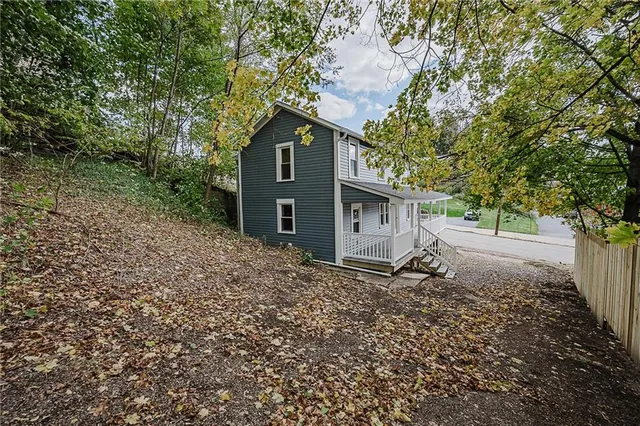 a backyard of a house with lots of green space