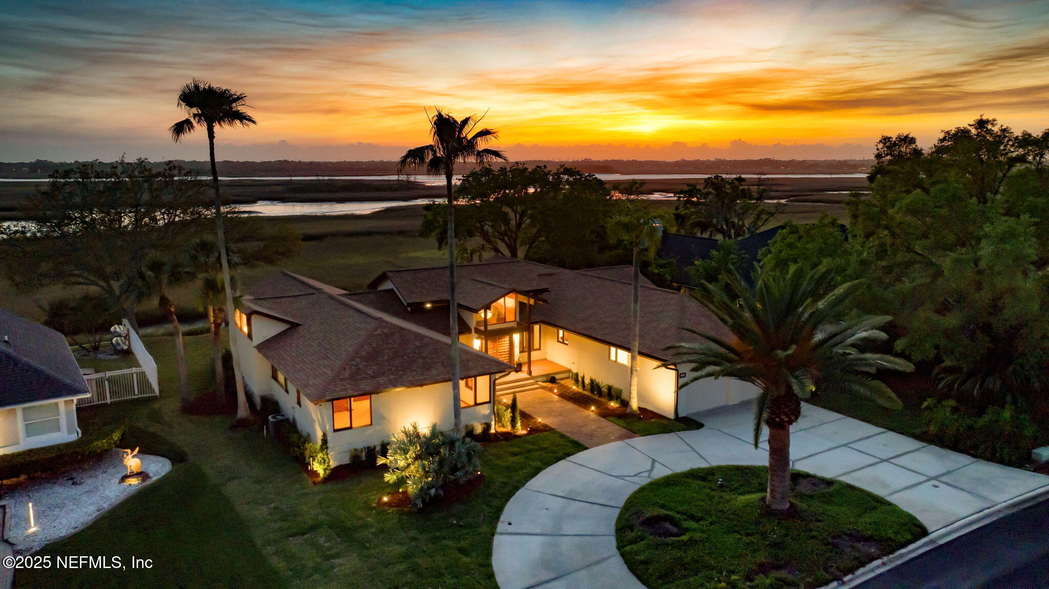 83 Tallwood Road Jacksonville Beach, FL 32250 - Photo 58 of 66 Aerial of Home at Sunset