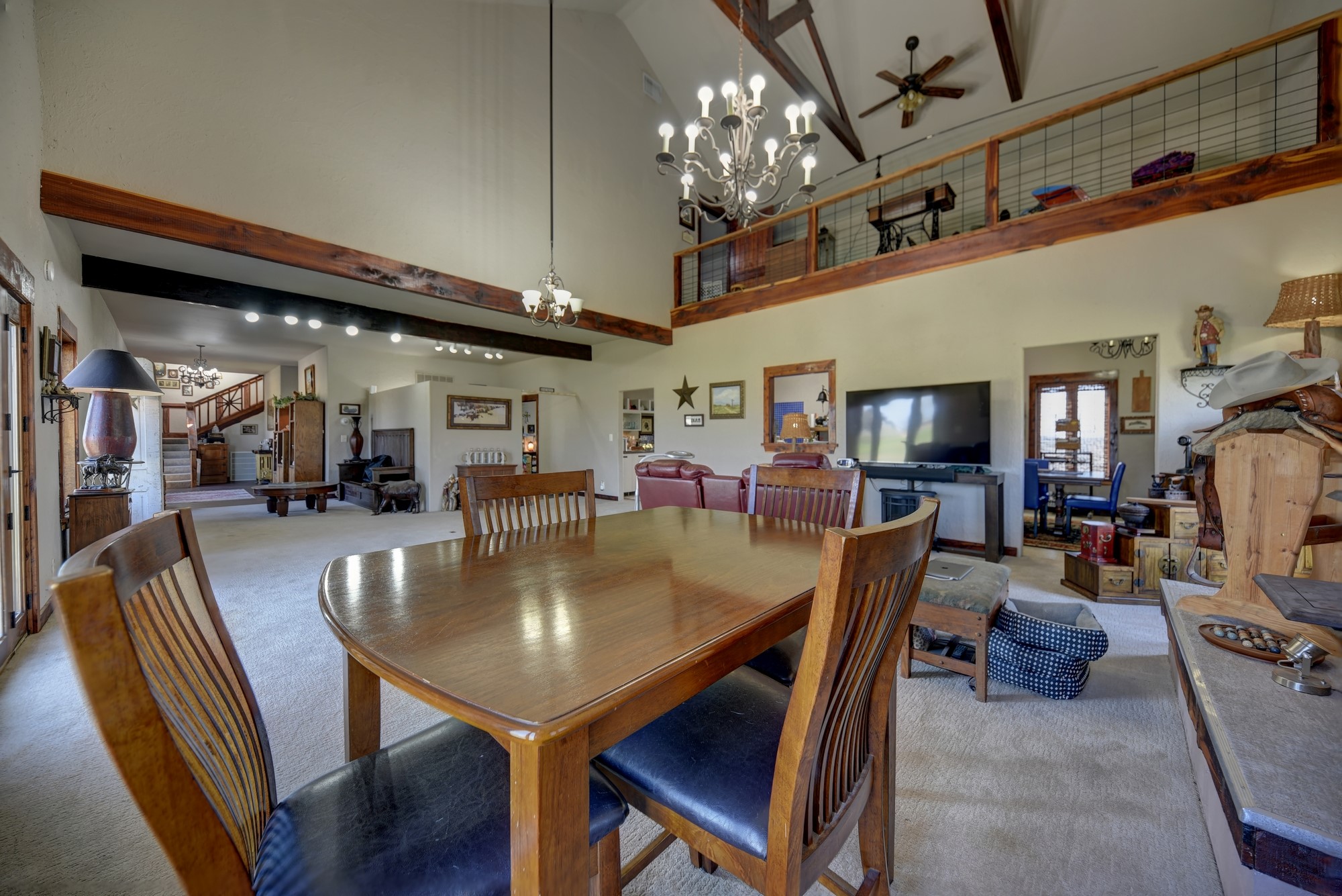 2645 Kallus Road La Grange, TX 78945 - Photo 10 of 25 a dining room with furniture a chandelier and window
