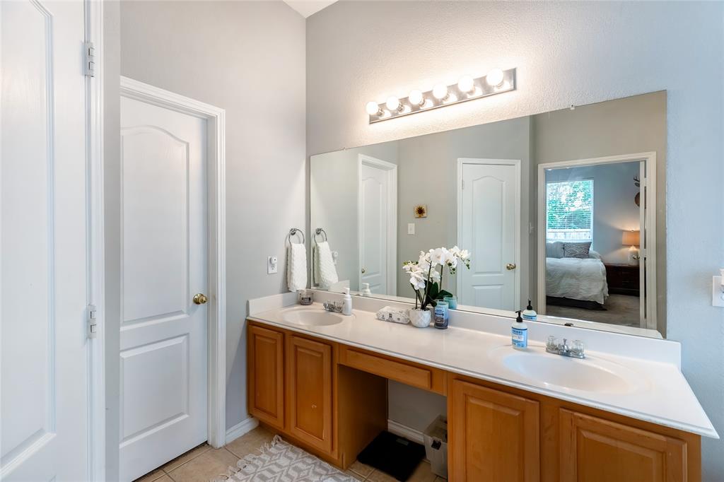 3729 Cook Court Fort Worth, TX 76244 - Photo 11 of 24 a bathroom with a double vanity sink and a mirror