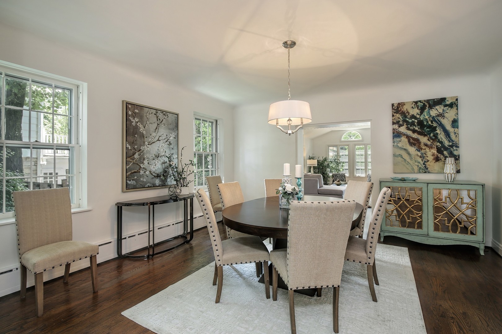 206 Sheridan Road Winnetka, IL 60093 - Photo 5 of 20 a dining room with furniture a window and wooden floor