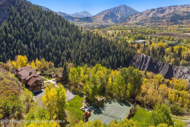 a view of a swimming pool with a garden