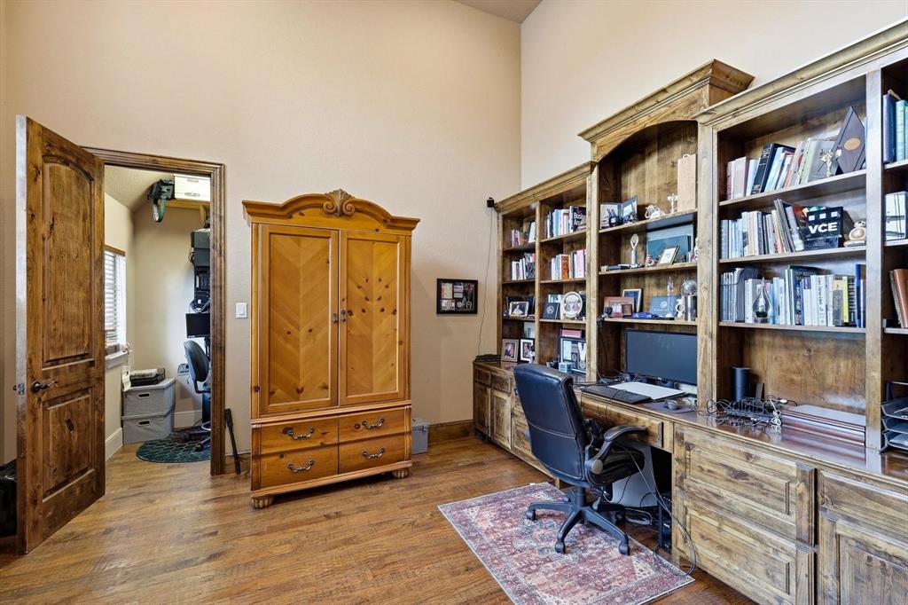 406 Spurgin Road Lucas, TX 75002 - Photo 5 of 39 Home office featuring dark wood-type flooring and built in study area