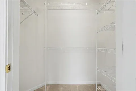 a view of small space with racks on the wall