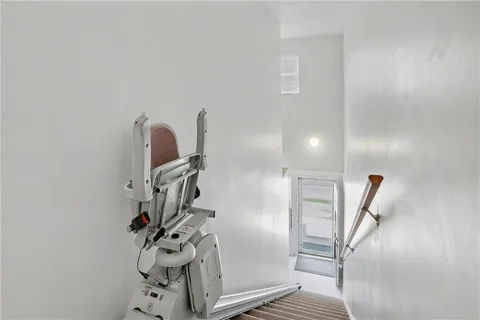 a view of entryway with wooden floor