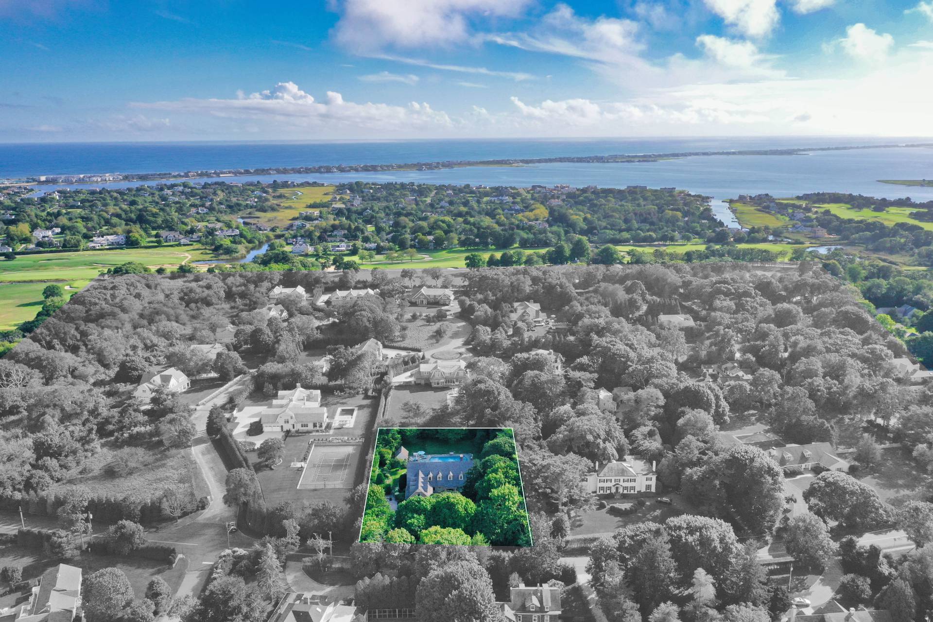 53 South Road Westhampton Beach, NY 11978 - Photo 2 of 28 a view of a city with lots of trees