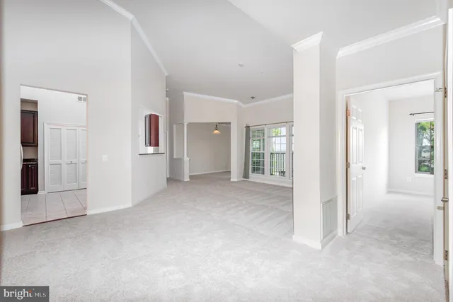 an empty room with windows