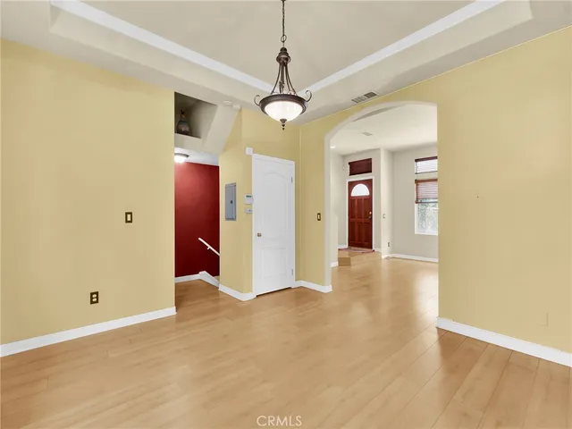 a view of a livingroom with a flat screen tv
