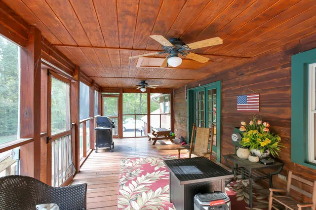 a view of an ocean from a yard