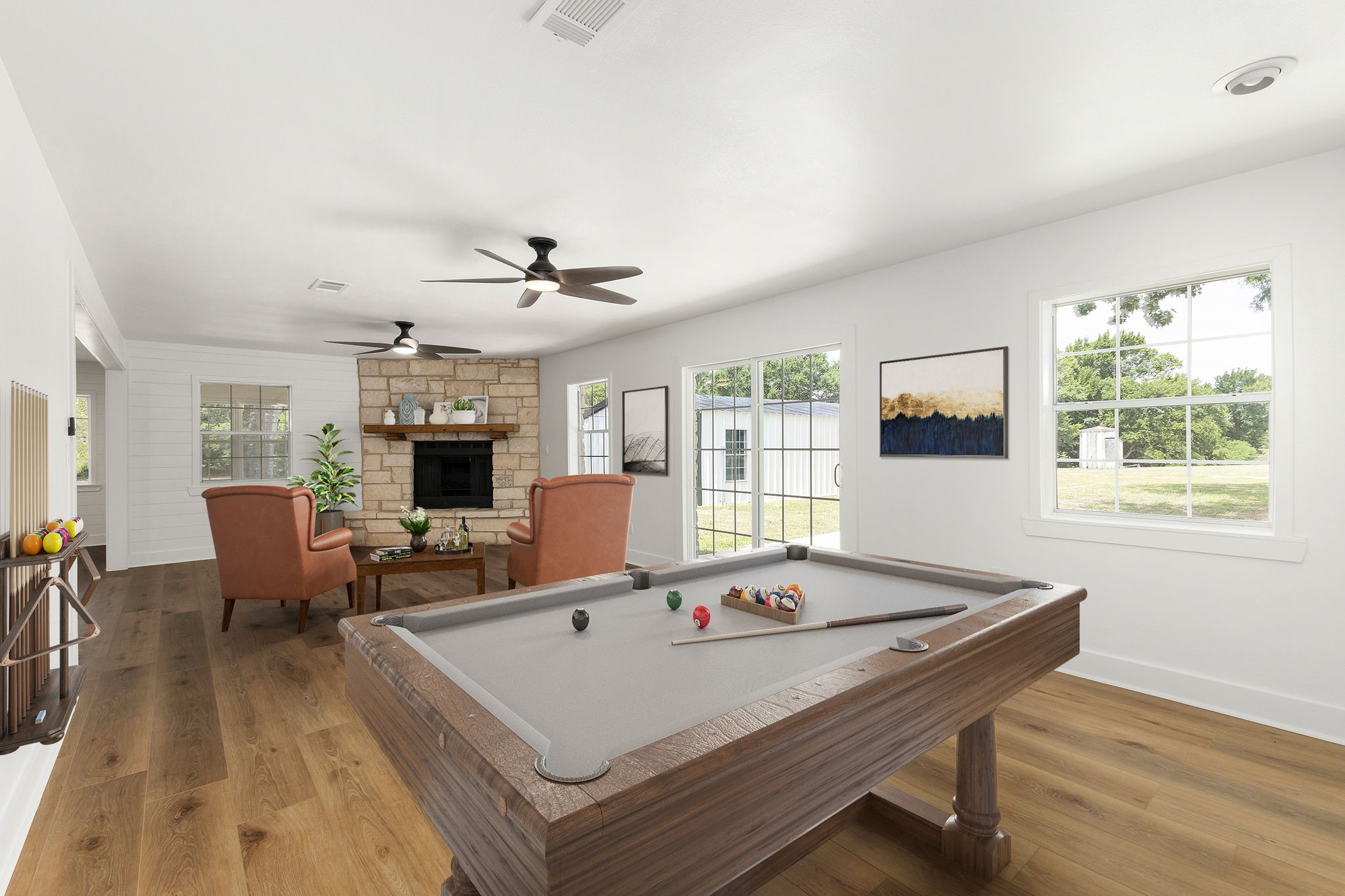 1195 Track Road New Ulm, TX 78950 - Photo 27 of 49 a view of a dining room with furniture window and wooden floor