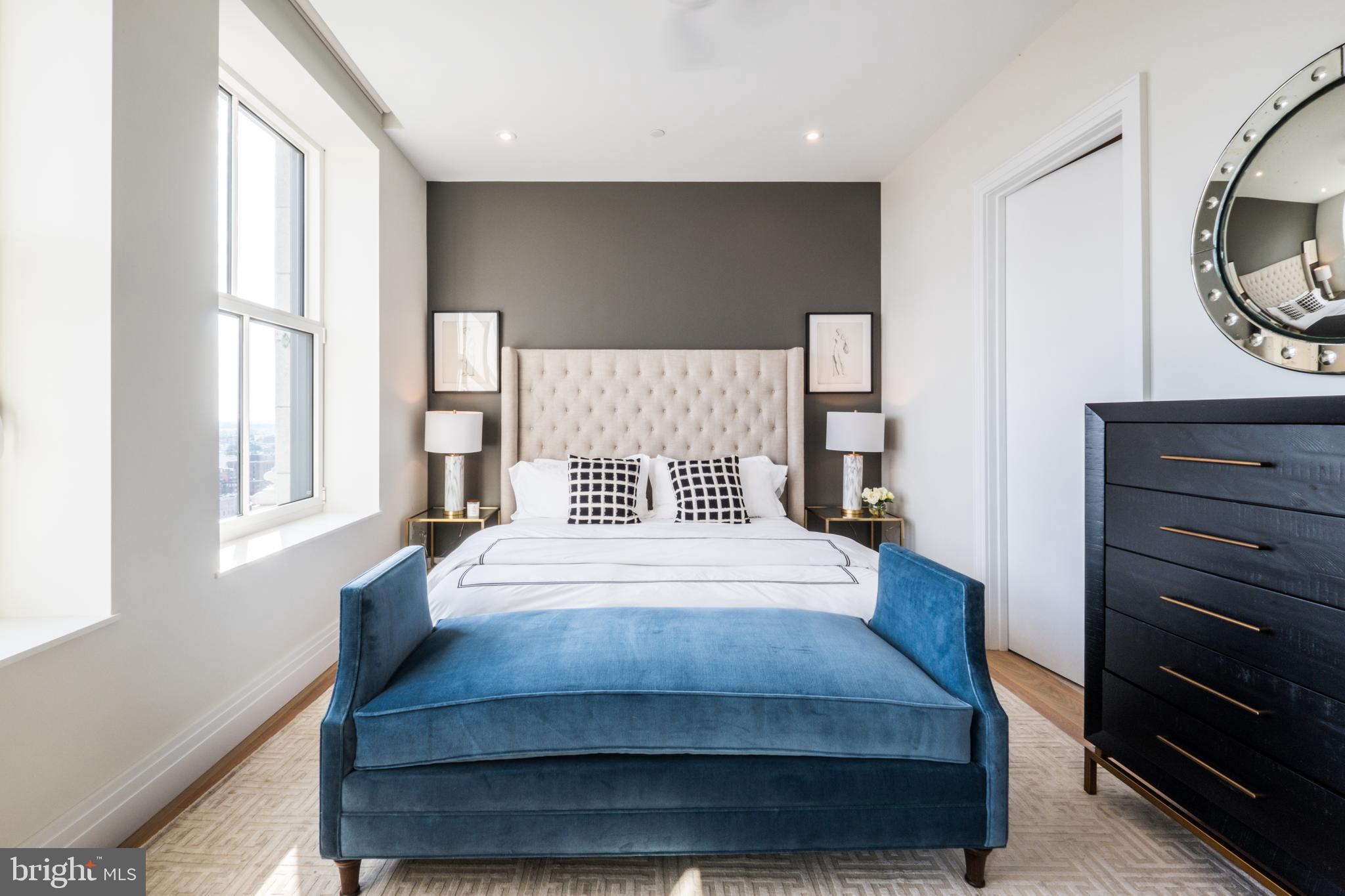 1401 Spruce Street, Unit 3BED B Philadelphia, PA 19102 - Photo 12 of 13 a bedroom with a bed and window