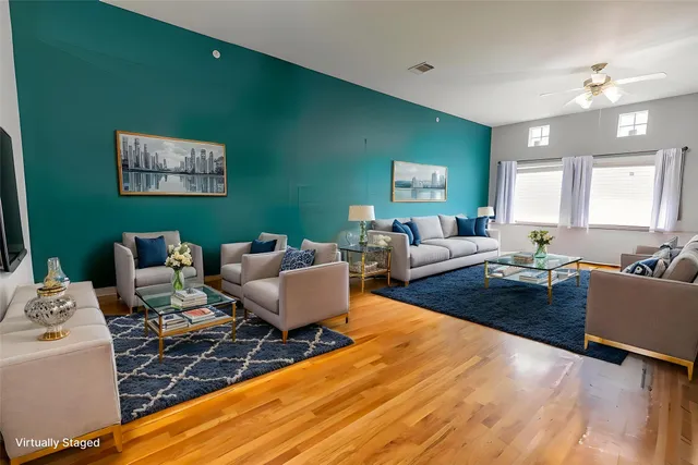 a living room with furniture