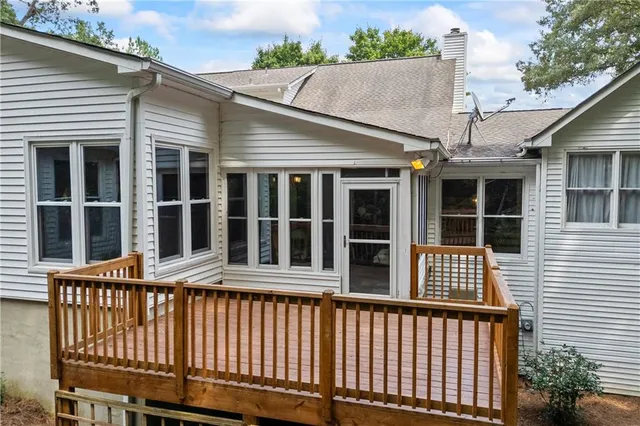 a backyard of a house with lots of green space