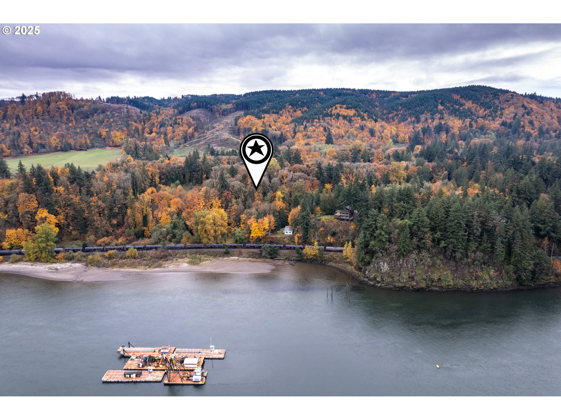 a view of city and mountain