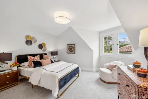 an aerial view of residential house with outdoor space and mountain view
