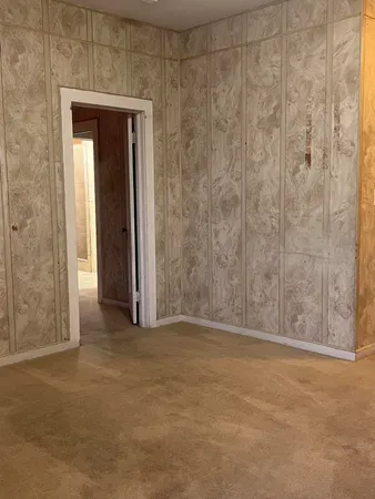 a view of wooden door