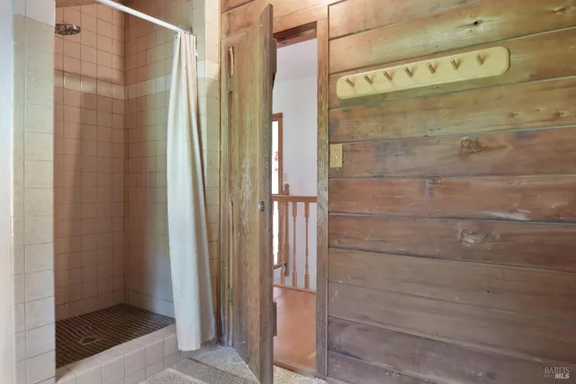 a bathroom with a shower