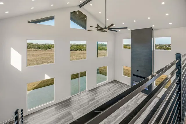 a view of a living room with furniture