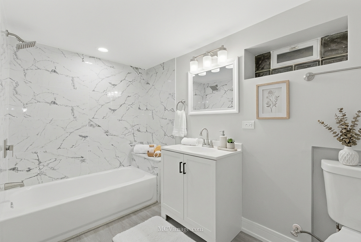 11250 South May Street Chicago, IL 60643 - Photo 20 of 22 a bathroom with a bathtub sink mirror and toilet