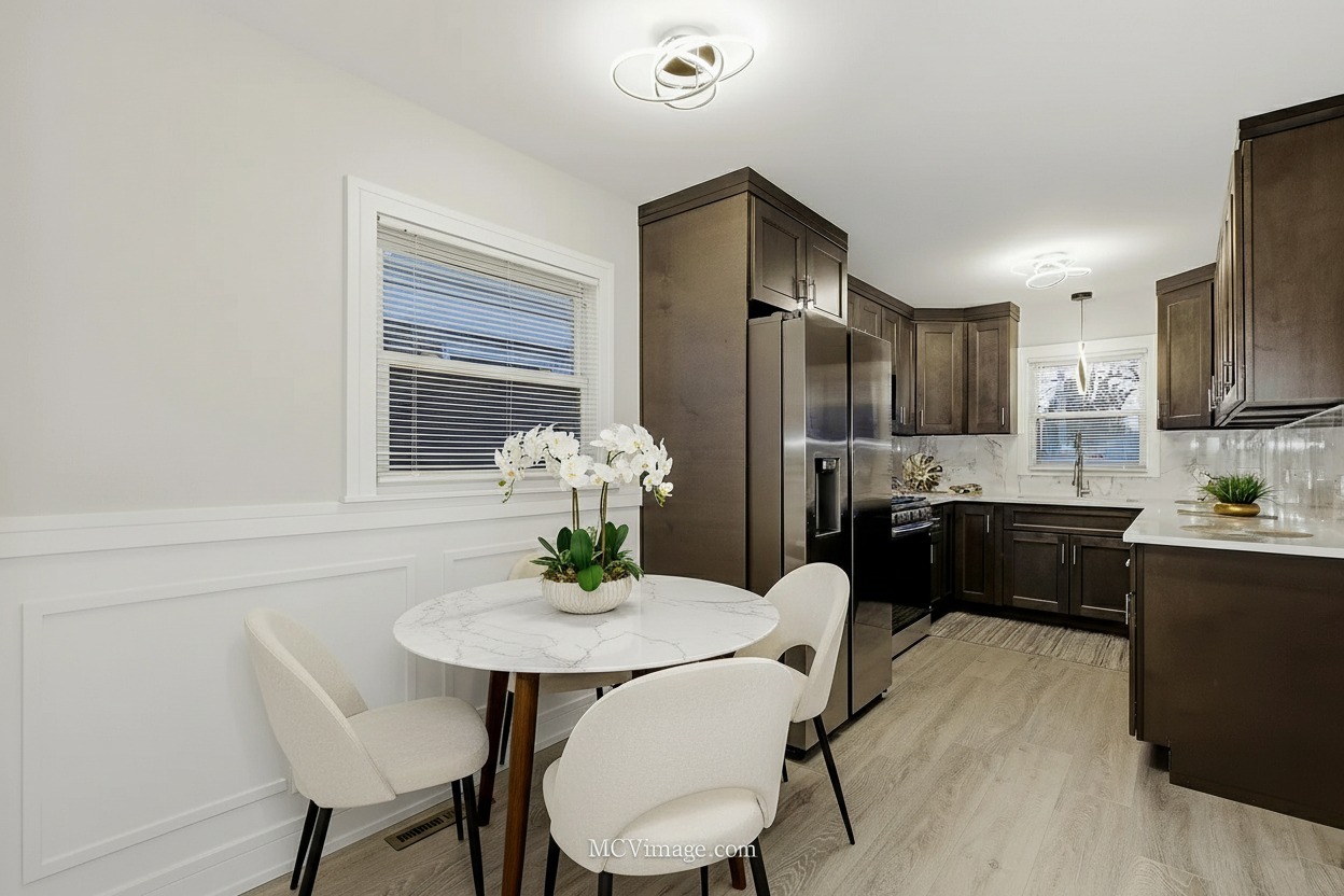 11250 South May Street Chicago, IL 60643 - Photo 4 of 22 a kitchen with granite countertop stainless steel appliances a sink cabinets and a counter top space