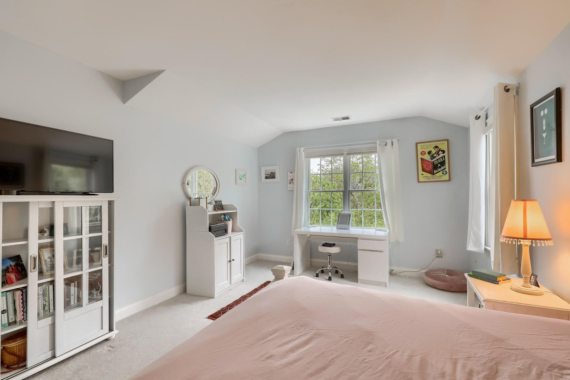 140 Great Marsh Road West Barnstable, MA 02668 - Photo 29 of 46 a bedroom with a bed tv and a window