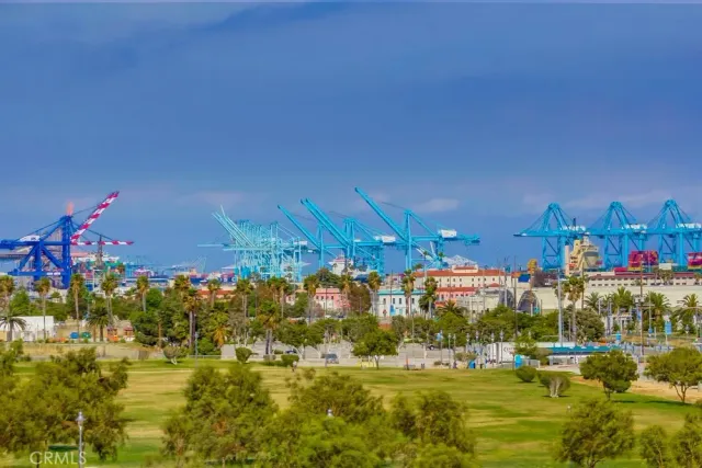 a view of a city with tall buildings