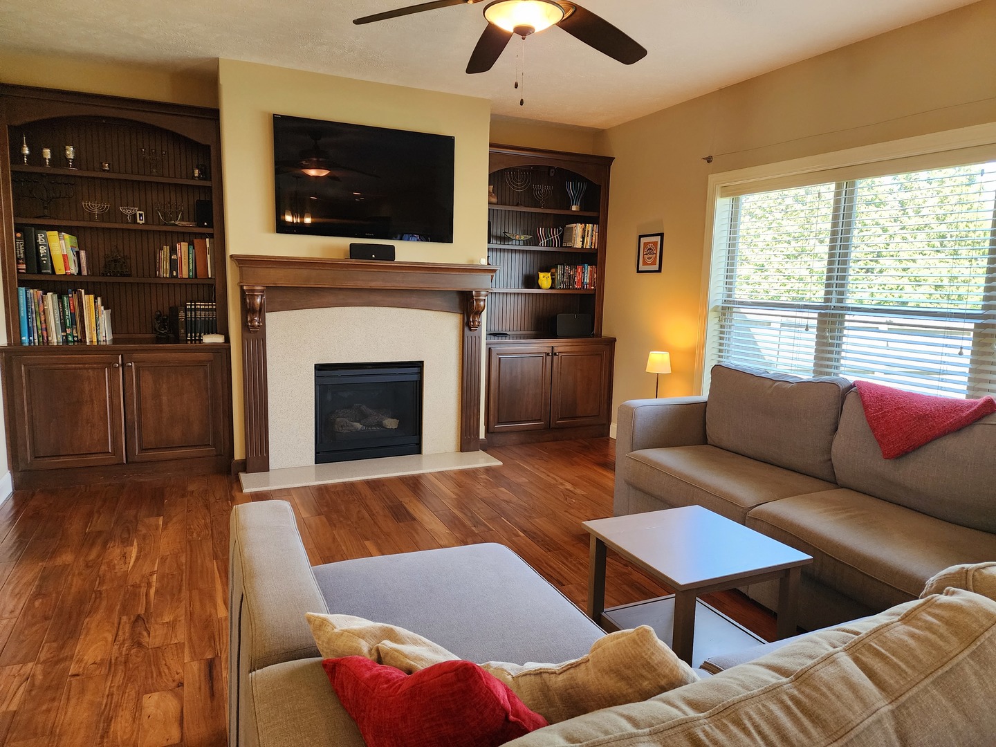 2008 Savanna Drive Champaign, IL 61822 - Photo 10 of 62 a living room with furniture a flat screen tv and a fireplace