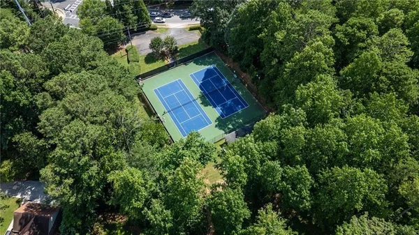 an aerial view of a house