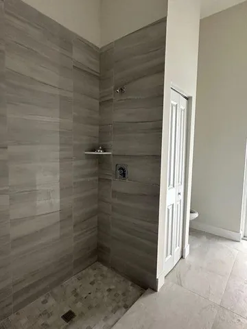 a bathroom with a shower