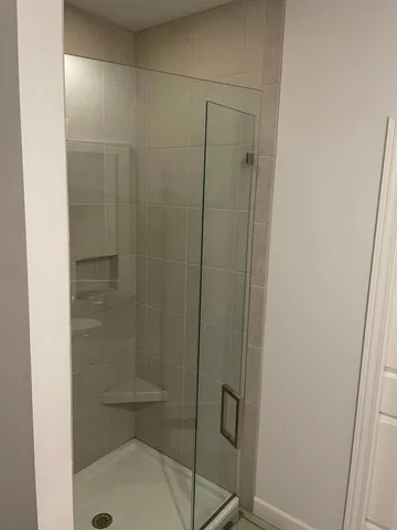 a bathroom with a shower