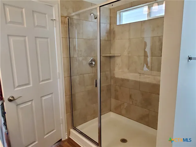 a bathroom with a shower