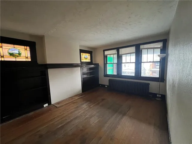 a view of a livingroom with a window