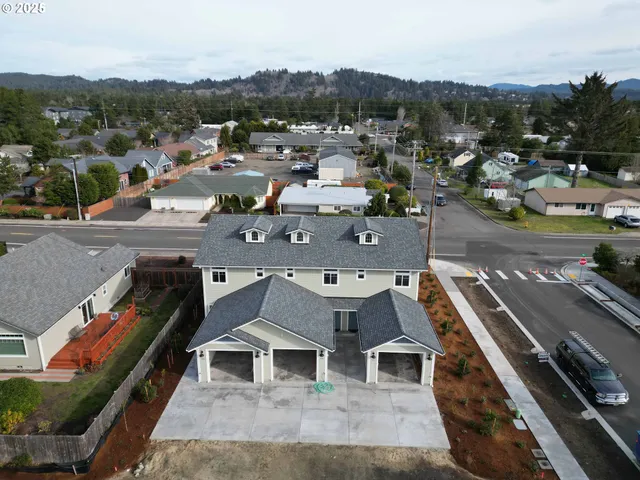 an aerial view of a house