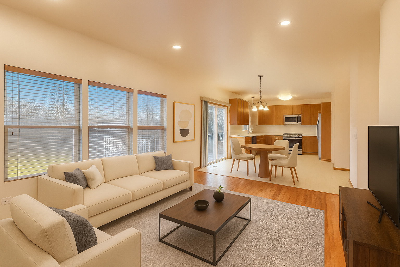 719 Sun Lake Road Lake Villa, IL 60046 - Photo 17 of 46 a living room with furniture and a flat screen tv