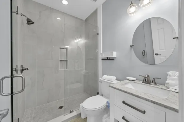 an aerial view of multiple house