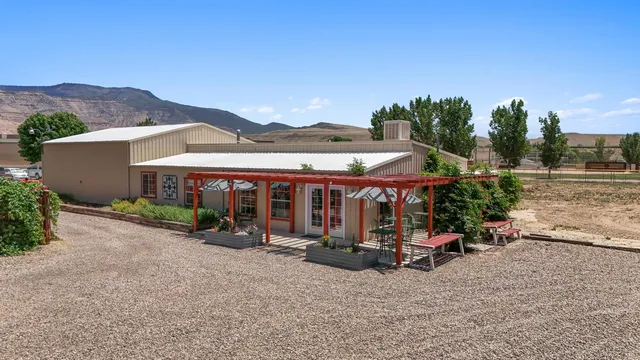a view of a house with a patio