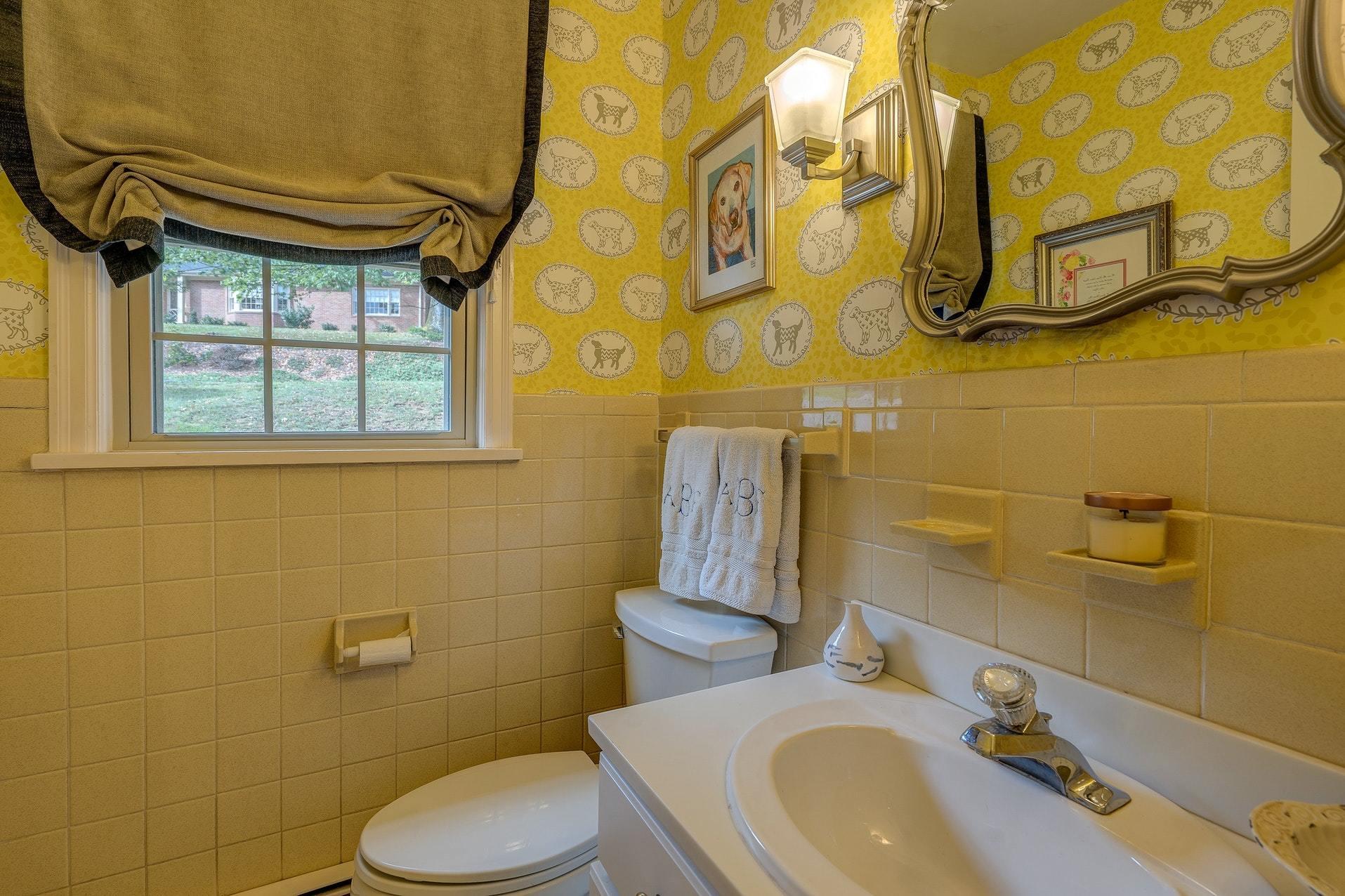 209 Parkcrest Road Southwest Roanoke, VA 24014 - Photo 25 of 48 a bathroom with a sink and mirror with toilet
