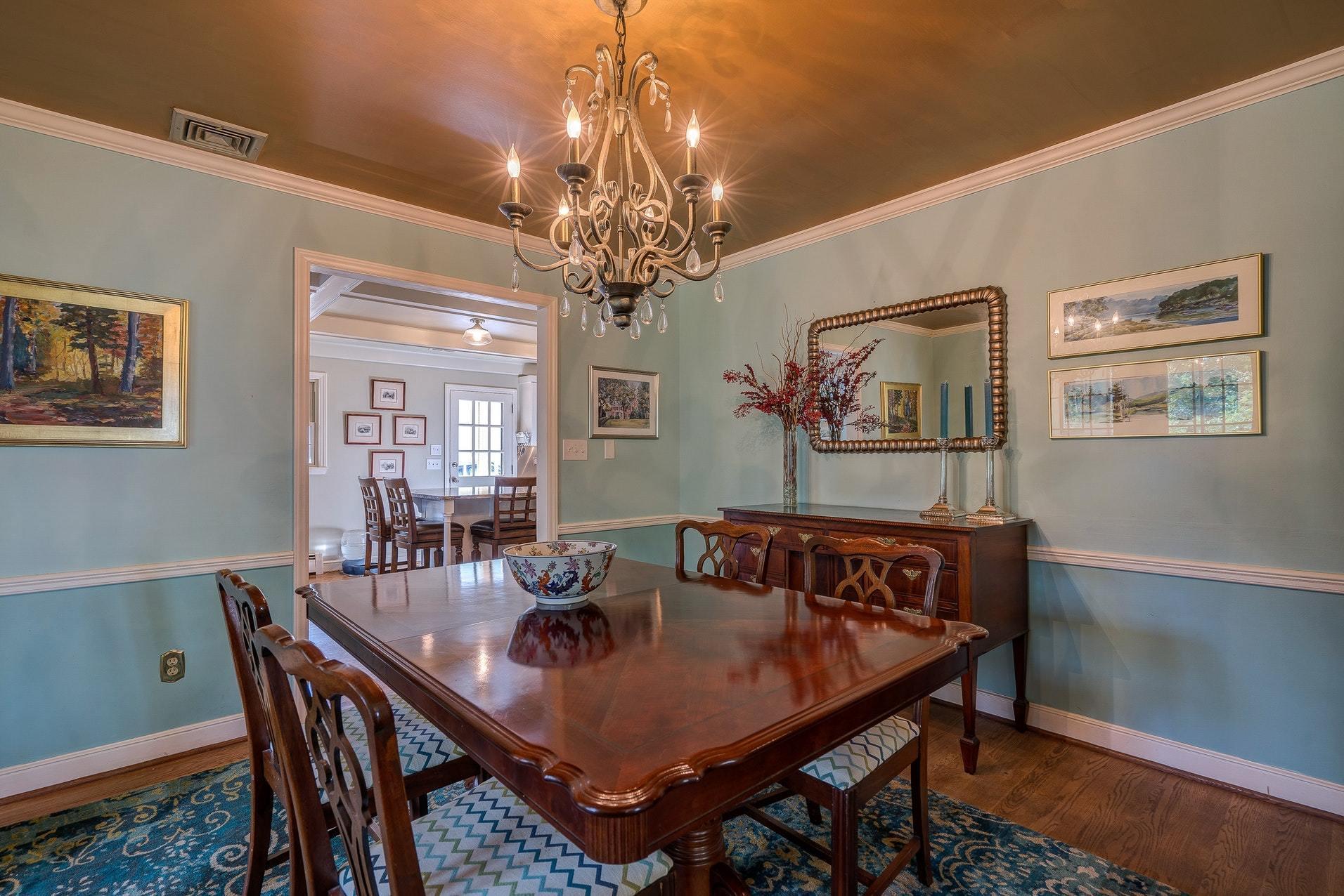 209 Parkcrest Road Southwest Roanoke, VA 24014 - Photo 8 of 48 a view of a dining room with furniture and chandelier