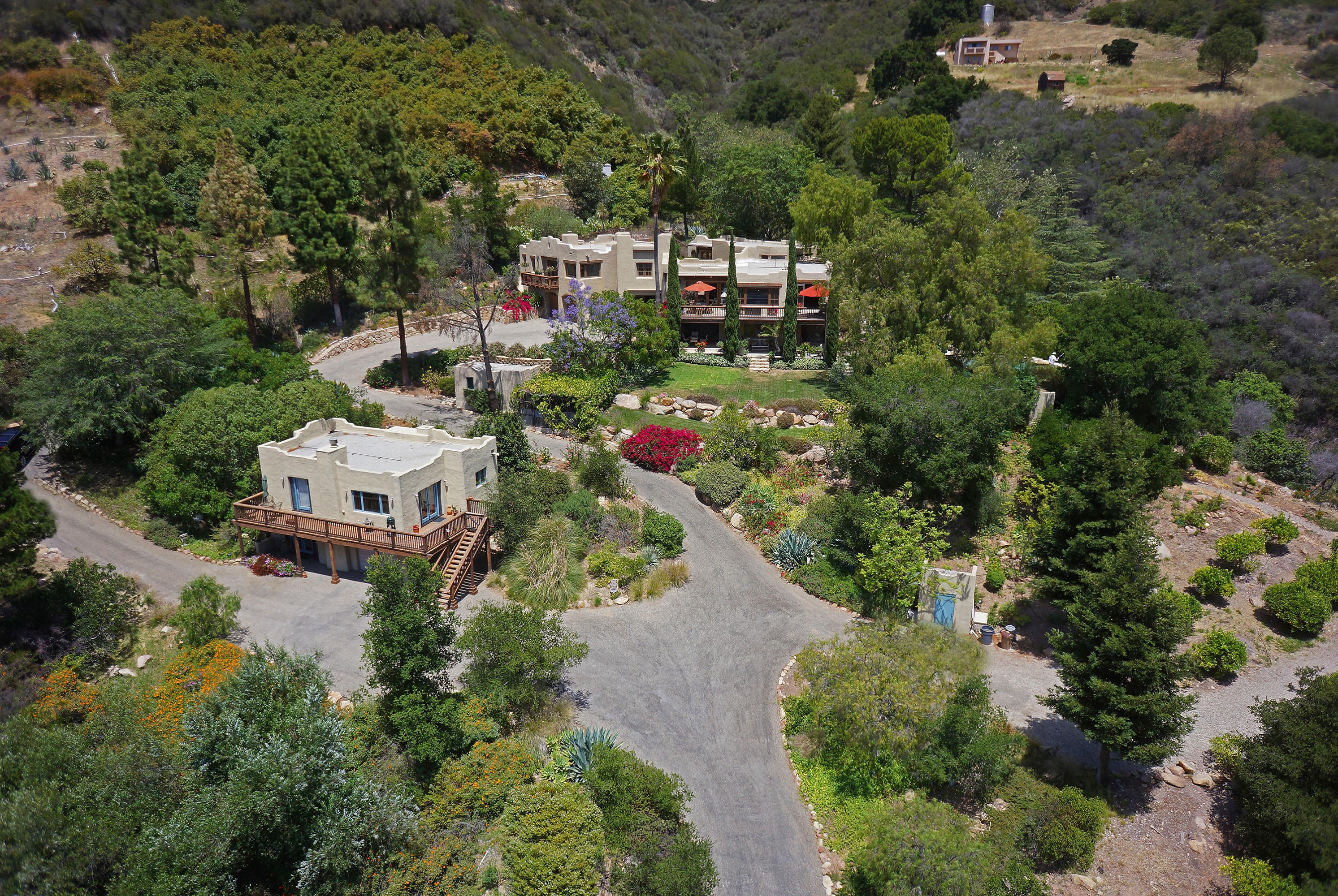 1090 Toro Canyon Road Santa Barbara, CA 93108 - Photo 7 of 28 an aerial view of residential house with outdoor space and trees all around